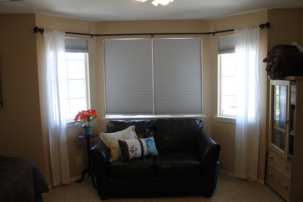 DIY Bay Window Curtain Rod - Pinching Your Pennies