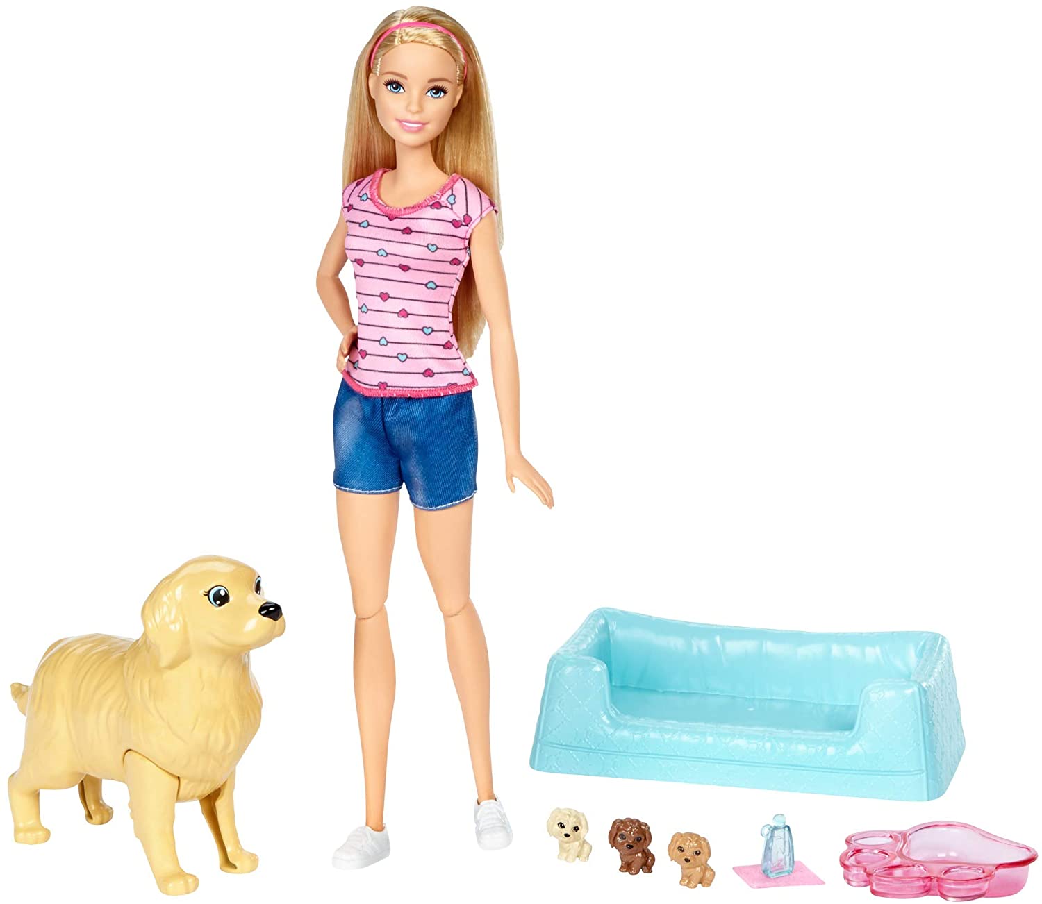 barbie with dogs and pool