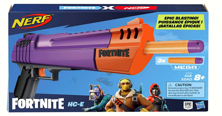 NERF Fortnite HC-E Mega Dart Blaster w/ 3 Mega Fortnite Darts Only $11. ...