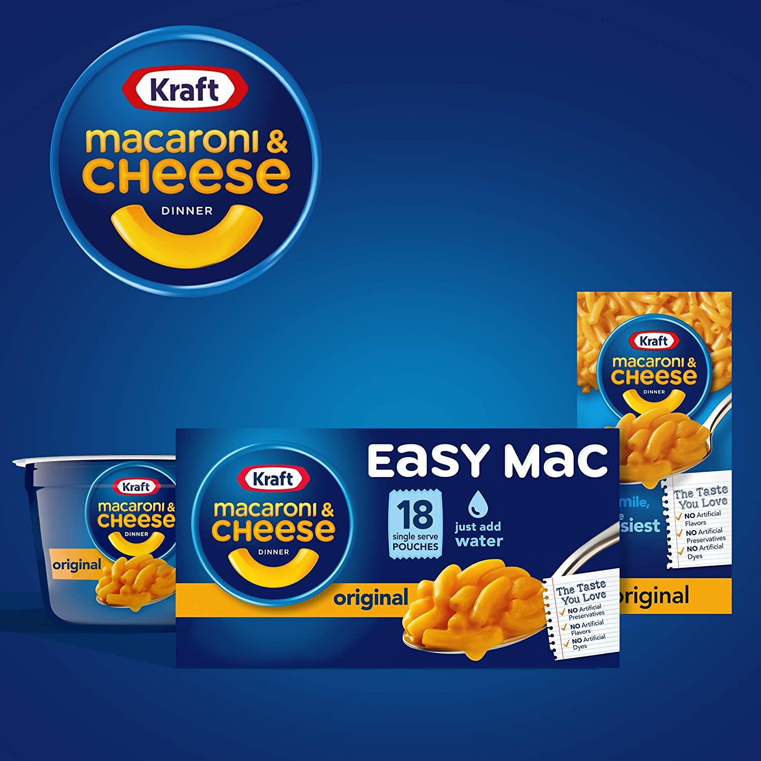 Kraft Easy Mac Original Flavor Macaroni and Cheese Meal (18 Pouches