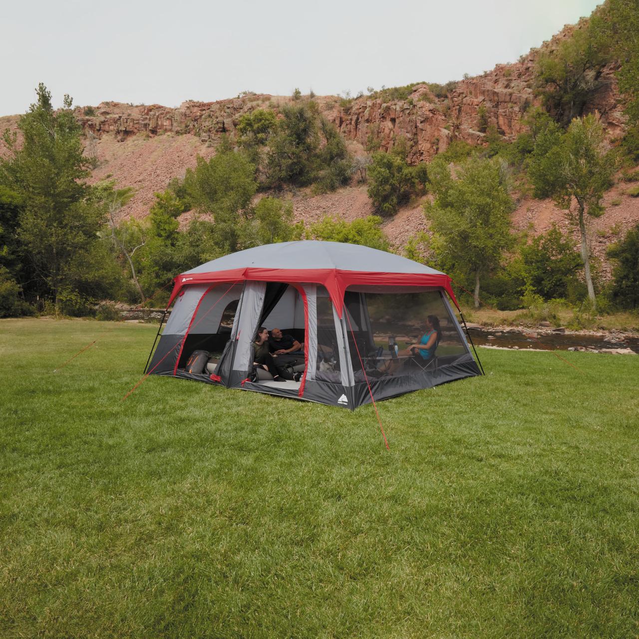Ozark Trail 12-Person Cabin Tent, with Convertible Screen Room – Only ...