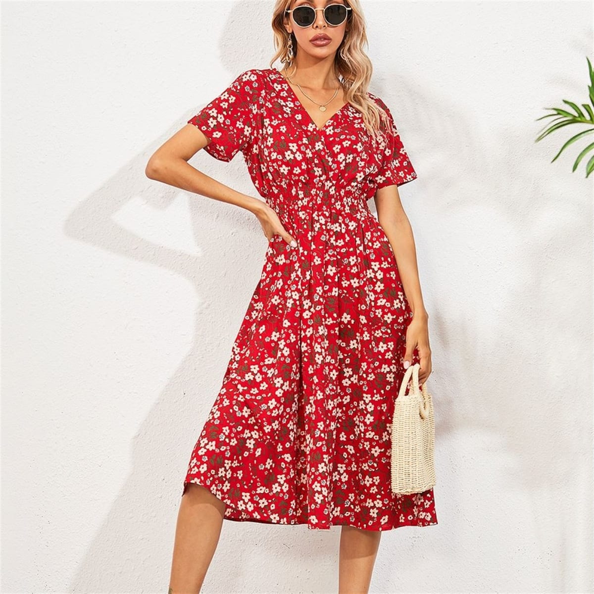 Soft Floral Everyday Cross-Front Dress – Only $26.99! - Pinching Your ...