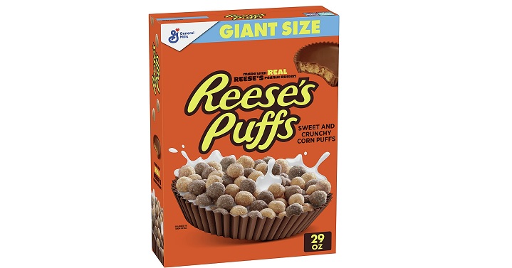 Reese’s Puffs Breakfast Cereal, Chocolate Peanut Butter with Whole ...