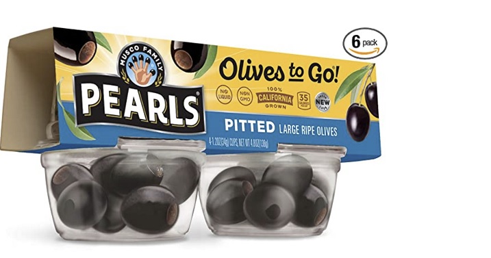 Pearls Olives To Go!, Large Ripe Pitted, Black Olives, 4 Count (Pack Of ...